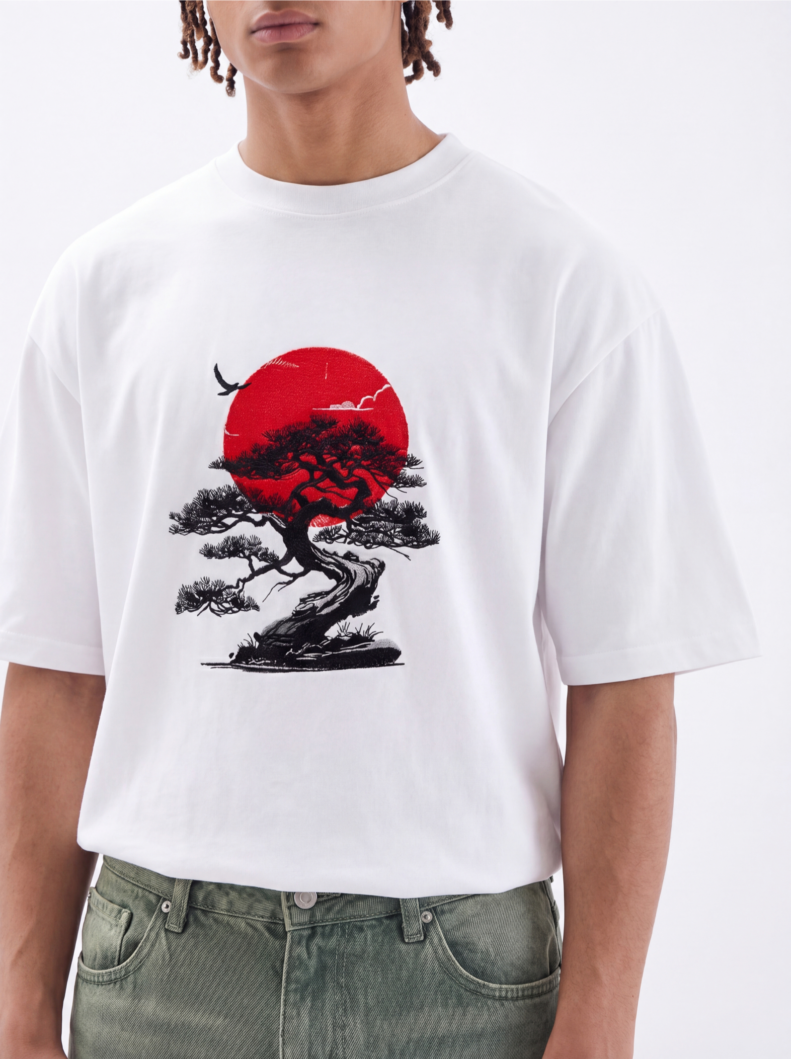 Embroidered Peace Oversized Tee