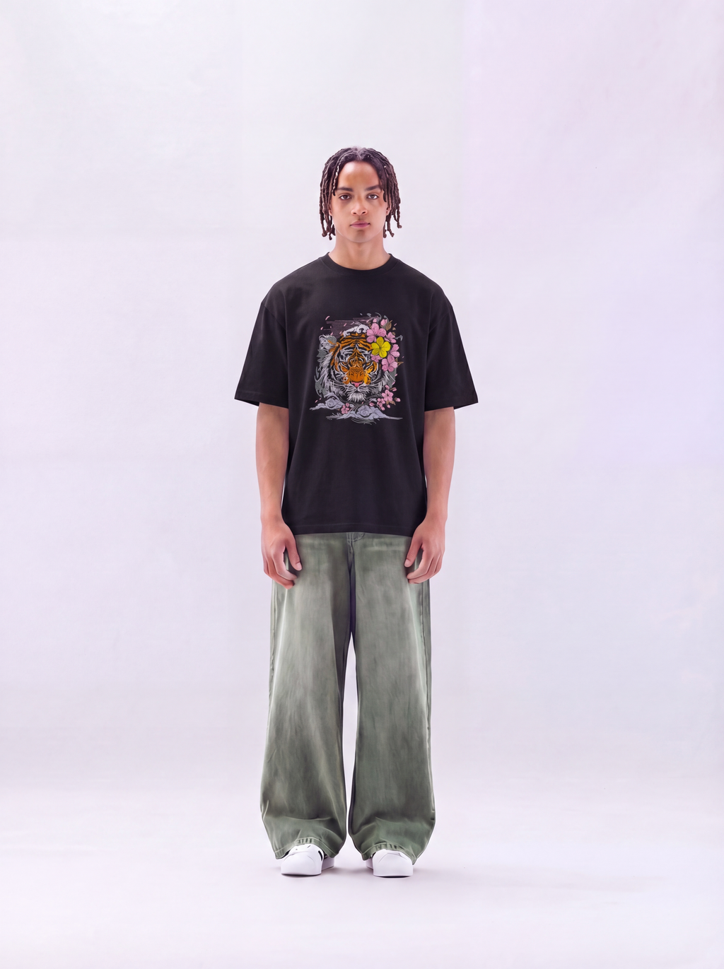 Embroidered Loved tiger oversized tee