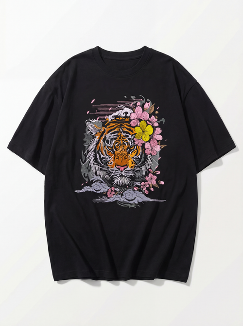 Embroidered Loved tiger oversized tee